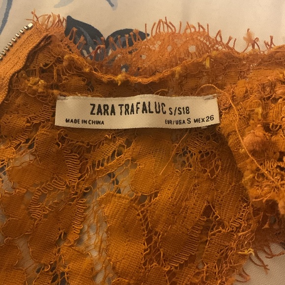 Zara burnt orange lace sleeveless top - Picture 5 of 5